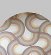 Archie Retro Round playmat showing side A with brown arch pattern.